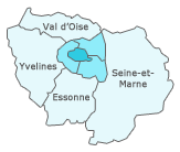 Carte de la région Île-de-france